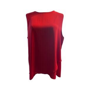 Chico’s Clarissa Crepe Tulip Hem Sleeveless Tank Top. Red. Size 2